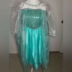 Kids  Princess Costume - Teal and White size 10